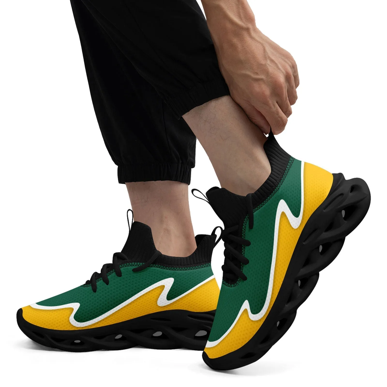 Custom Green Yellow Maxsoul Shoes Personalized Sneaker FN030A-E020011-23