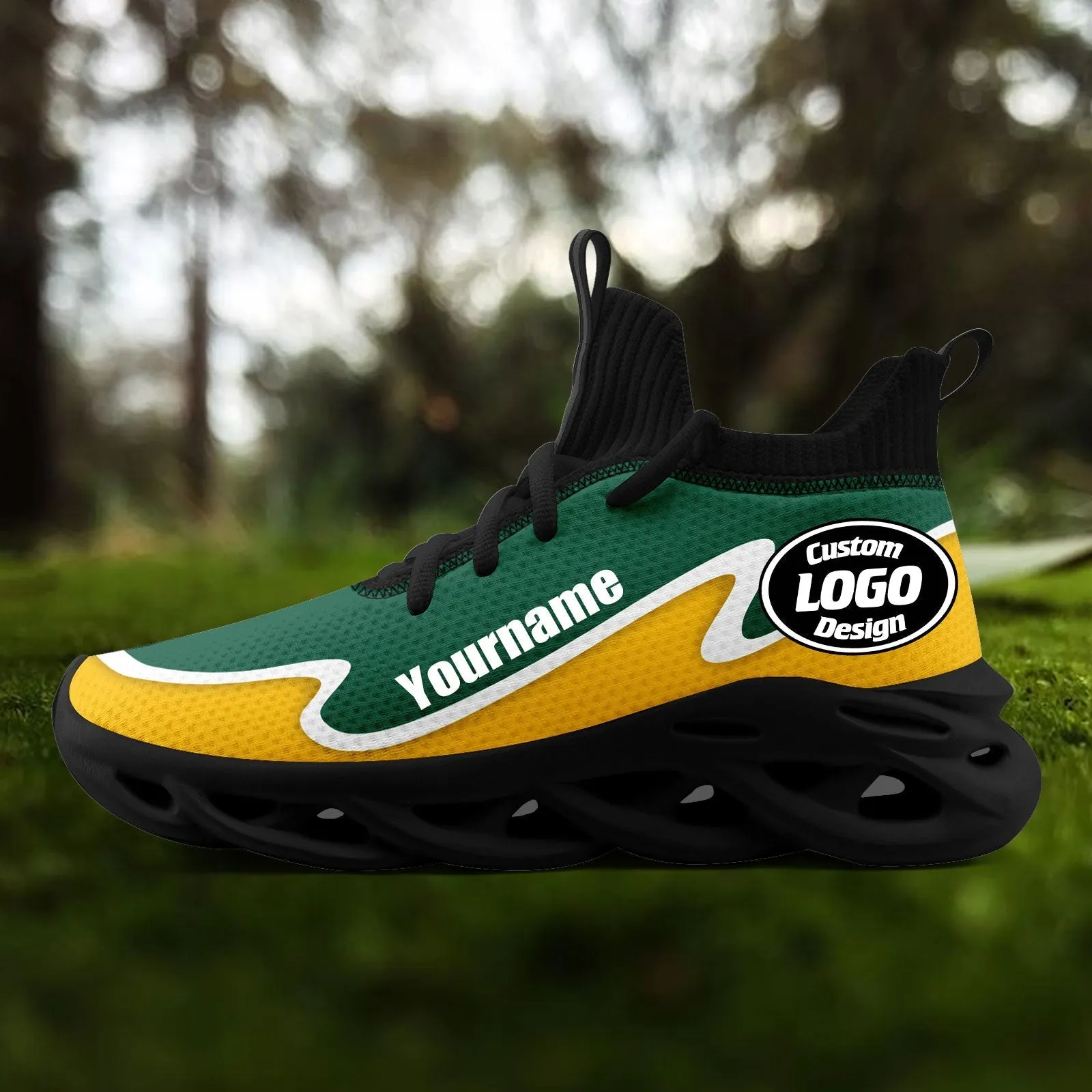 Custom Green Yellow Maxsoul Shoes Personalized Sneaker FN030A-E020011-23