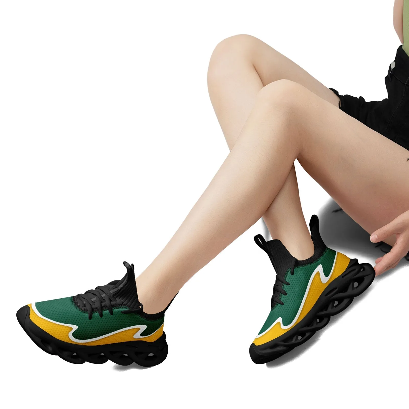 Custom Green Yellow Maxsoul Shoes Personalized Sneaker FN030A-E020011-23