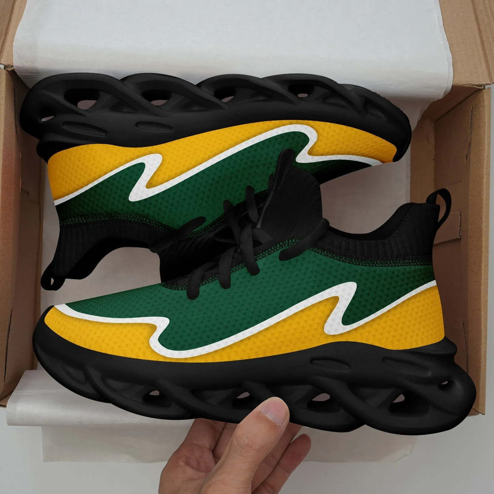 Custom Green Yellow Maxsoul Shoes Personalized Sneaker FN030A-E020011-23