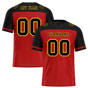 Custom Red Black Raglan Sleeves Black Personalized Authentic Football Jersey FBJ02-bc0f0b9