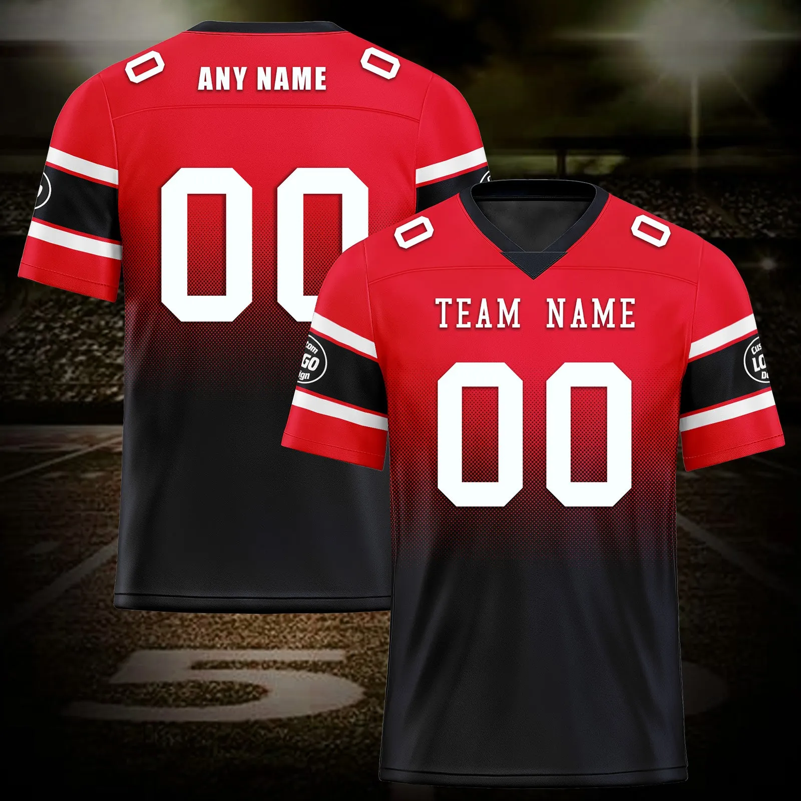 Custom Red Blue Houston Personalized Authentic Football Jersey FBJ02-D020249-12