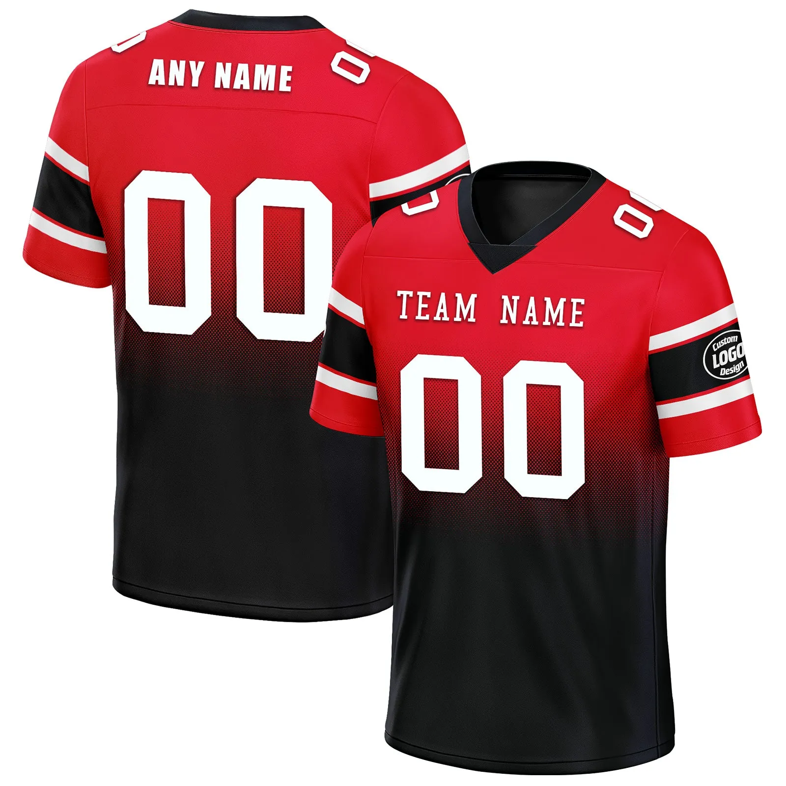 Custom Red Blue Houston Personalized Authentic Football Jersey FBJ02-D020249-12
