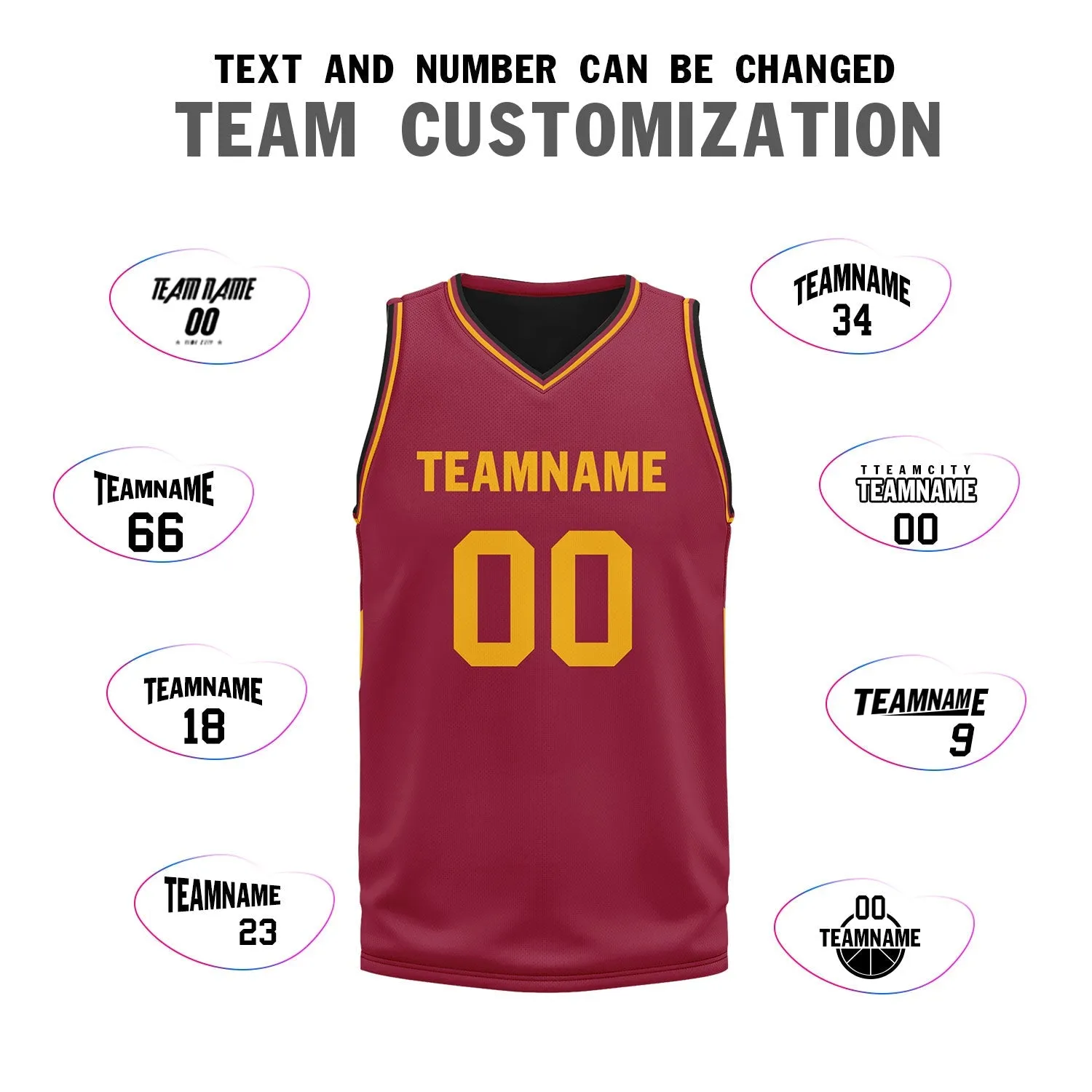 Custom Red Classic Style Sports Uniform Basketball Jersey BBJ01-D020105-2