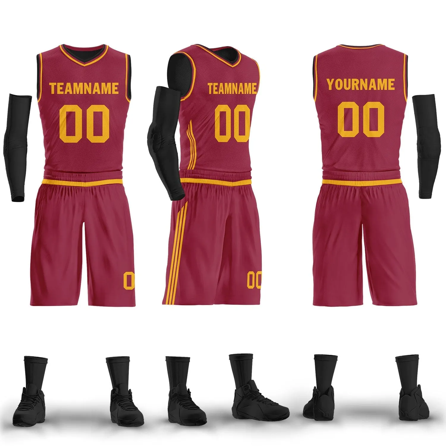 Custom Red Classic Style Sports Uniform Basketball Jersey BBJ01-D020105-2