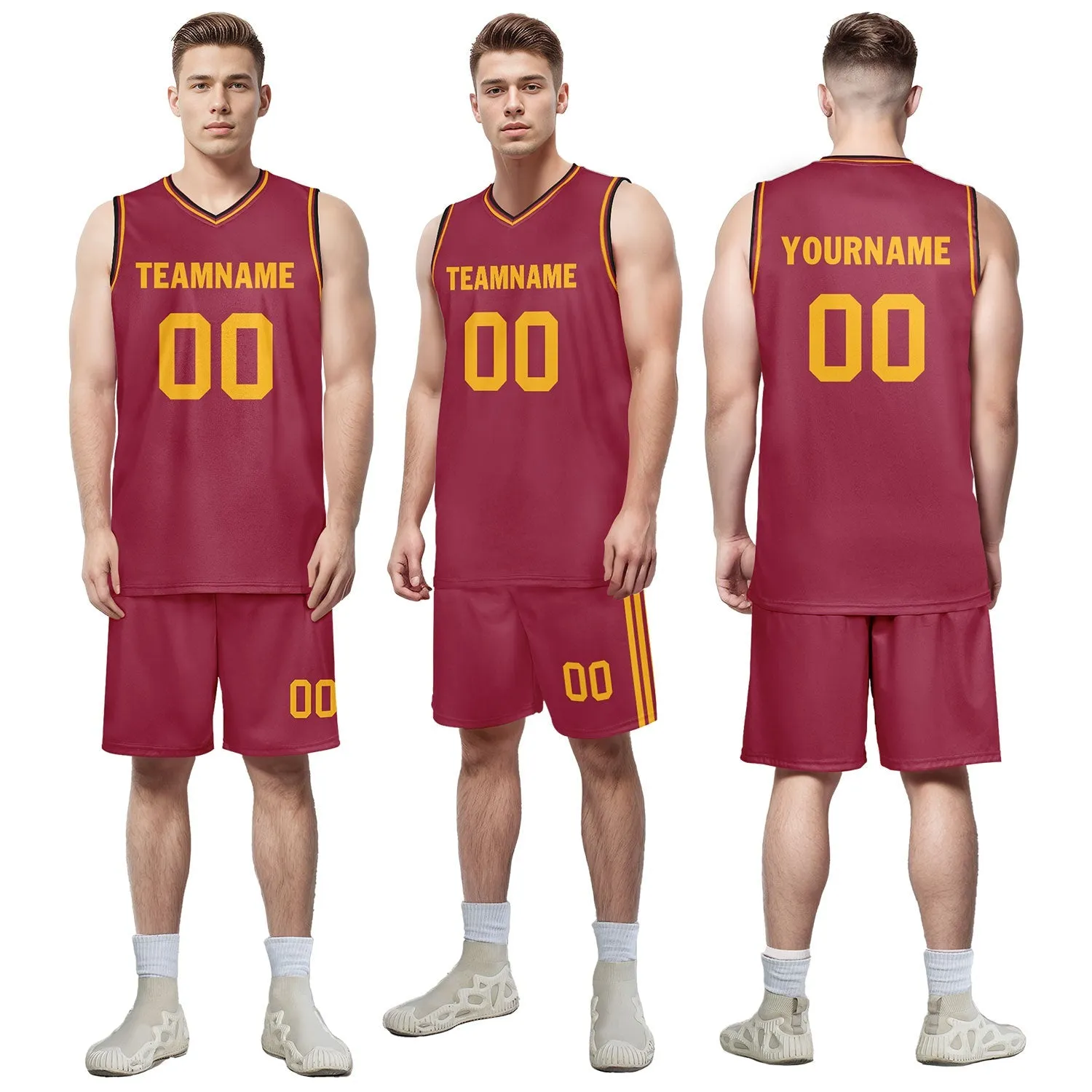 Custom Red Classic Style Sports Uniform Basketball Jersey BBJ01-D020105-2