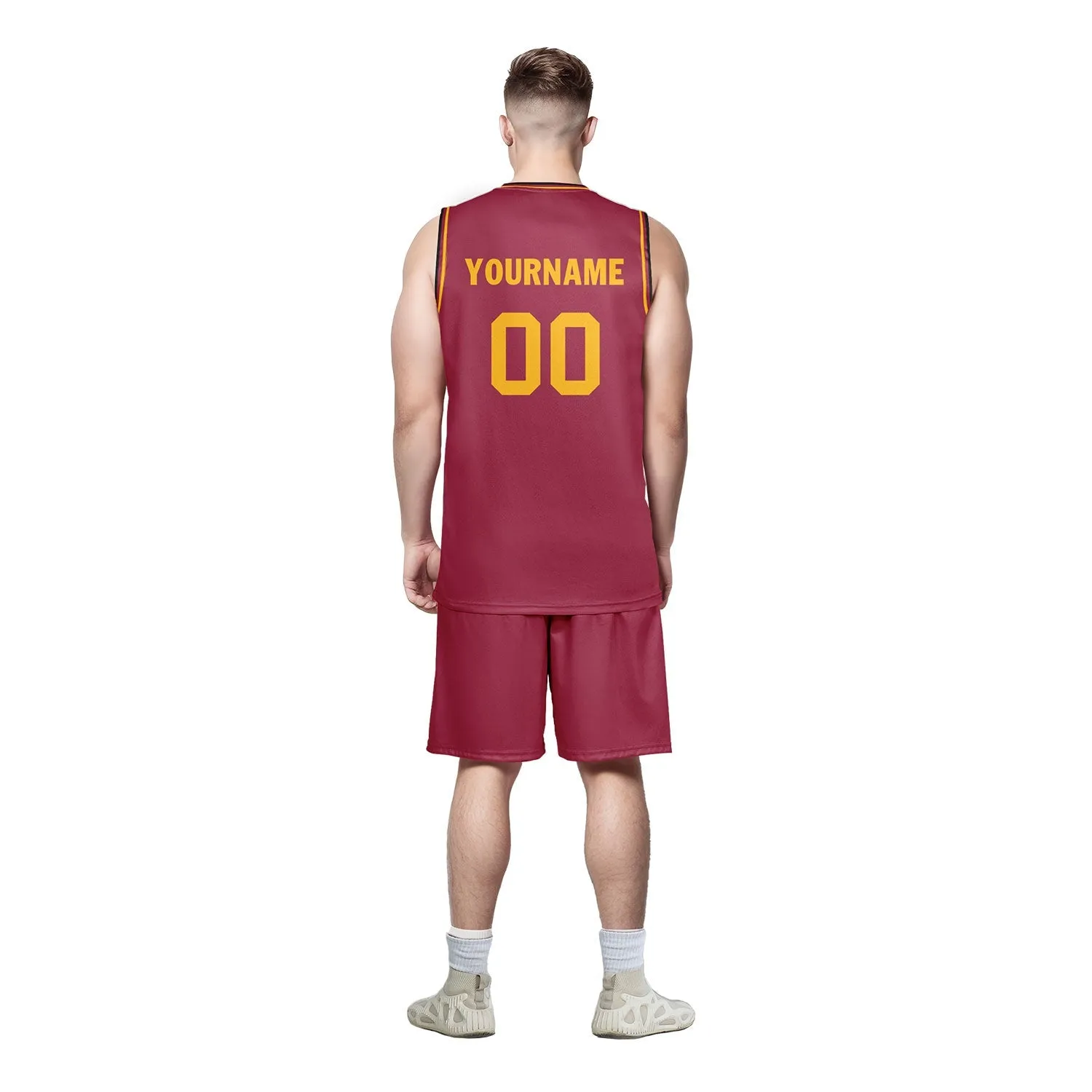Custom Red Classic Style Sports Uniform Basketball Jersey BBJ01-D020105-2