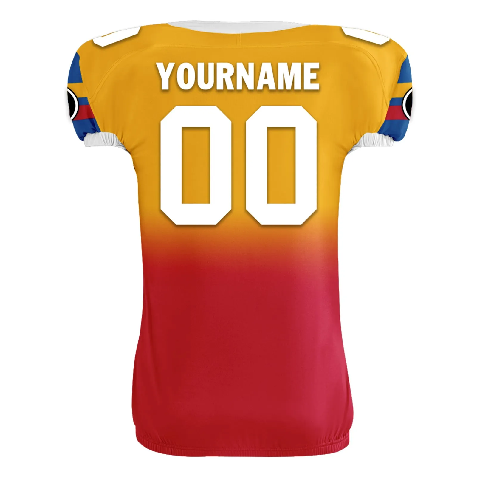 Custom Red Yellow Blue Fade Fashion Pittsburgh High-Performance American Football Jersey FBJ06-D020252-30