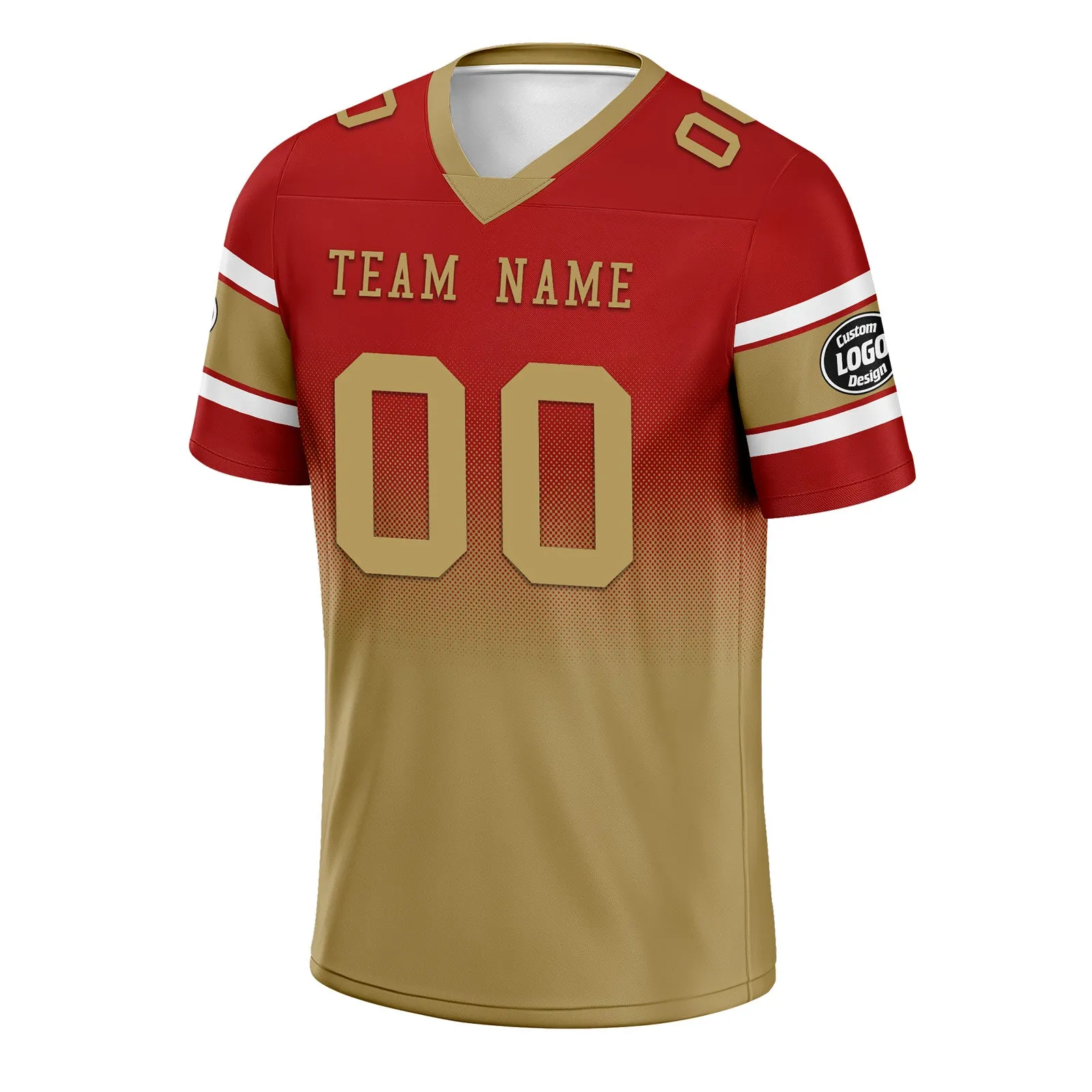 Custom Red Yellow San Francisco Personalized Authentic Football Jersey FBJ02-D020249-25