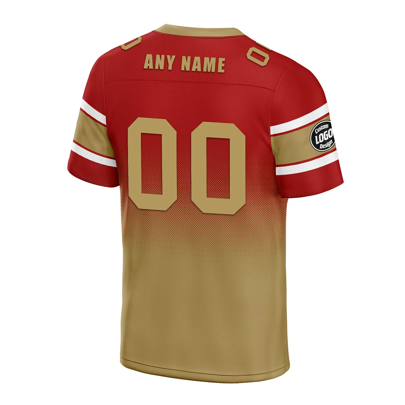 Custom Red Yellow San Francisco Personalized Authentic Football Jersey FBJ02-D020249-25