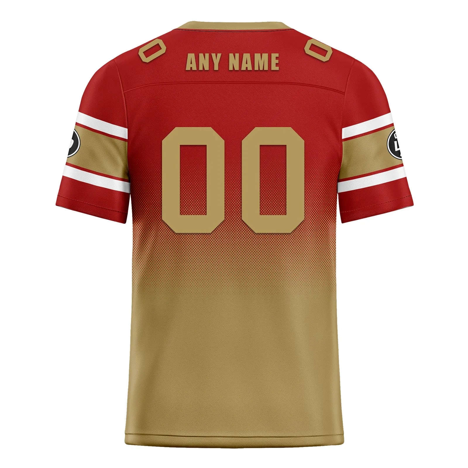 Custom Red Yellow San Francisco Personalized Authentic Football Jersey FBJ02-D020249-25