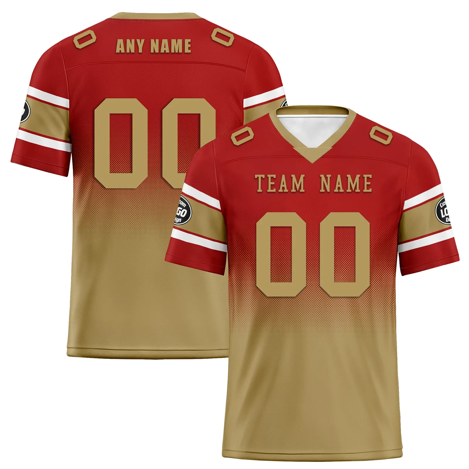 Custom Red Yellow San Francisco Personalized Authentic Football Jersey FBJ02-D020249-25