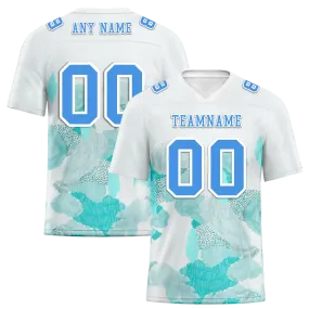 Custom White Graffiti Pattern Blue Personalized Authentic Football Jersey FBJ02-bc0facd