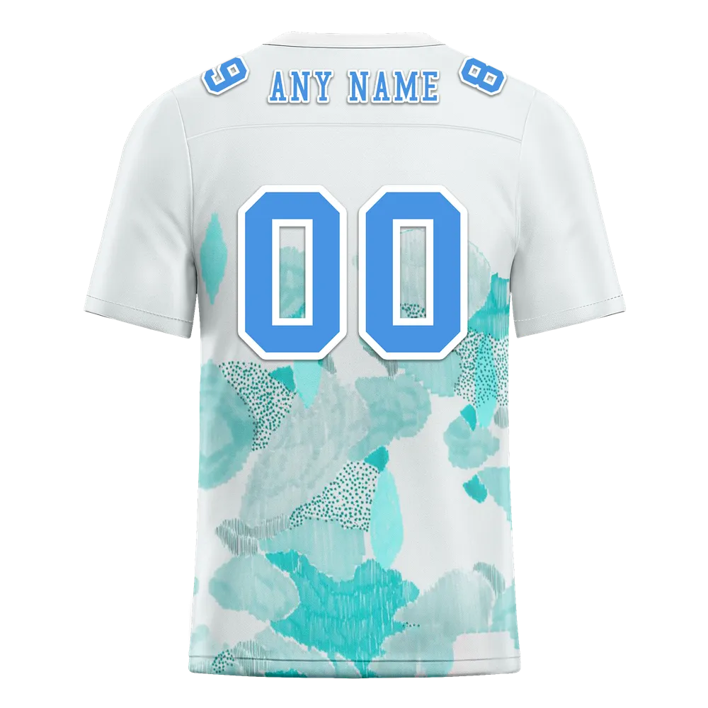 Custom White Graffiti Pattern Blue Personalized Authentic Football Jersey FBJ02-bc0facd