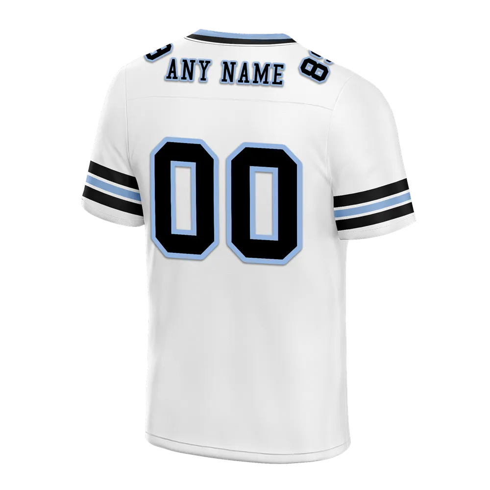Custom White Sleeve Stripes Black Personalized Authentic Football Jersey FBJ02-bc0f0ff