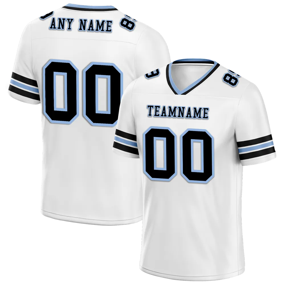 Custom White Sleeve Stripes Black Personalized Authentic Football Jersey FBJ02-bc0f0ff