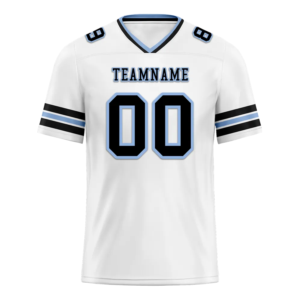 Custom White Sleeve Stripes Black Personalized Authentic Football Jersey FBJ02-bc0f0ff