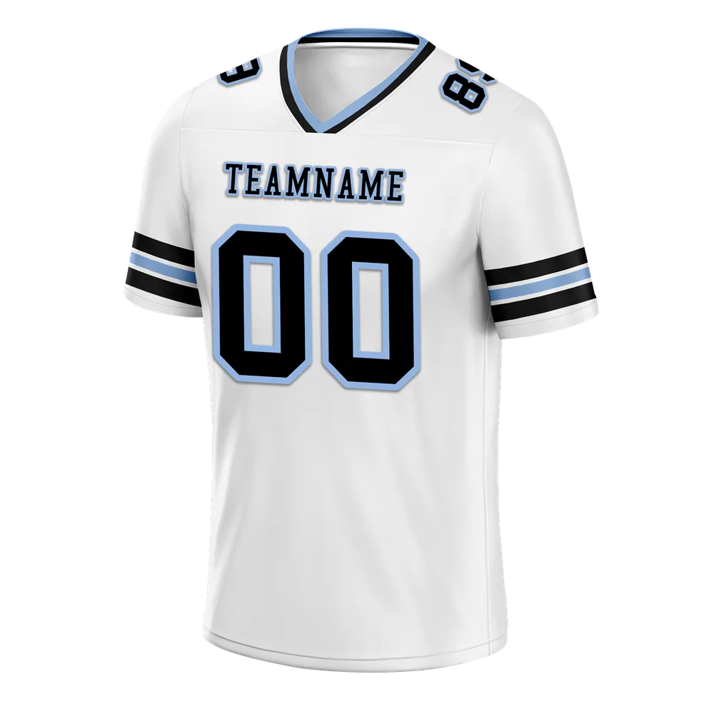 Custom White Sleeve Stripes Black Personalized Authentic Football Jersey FBJ02-bc0f0ff