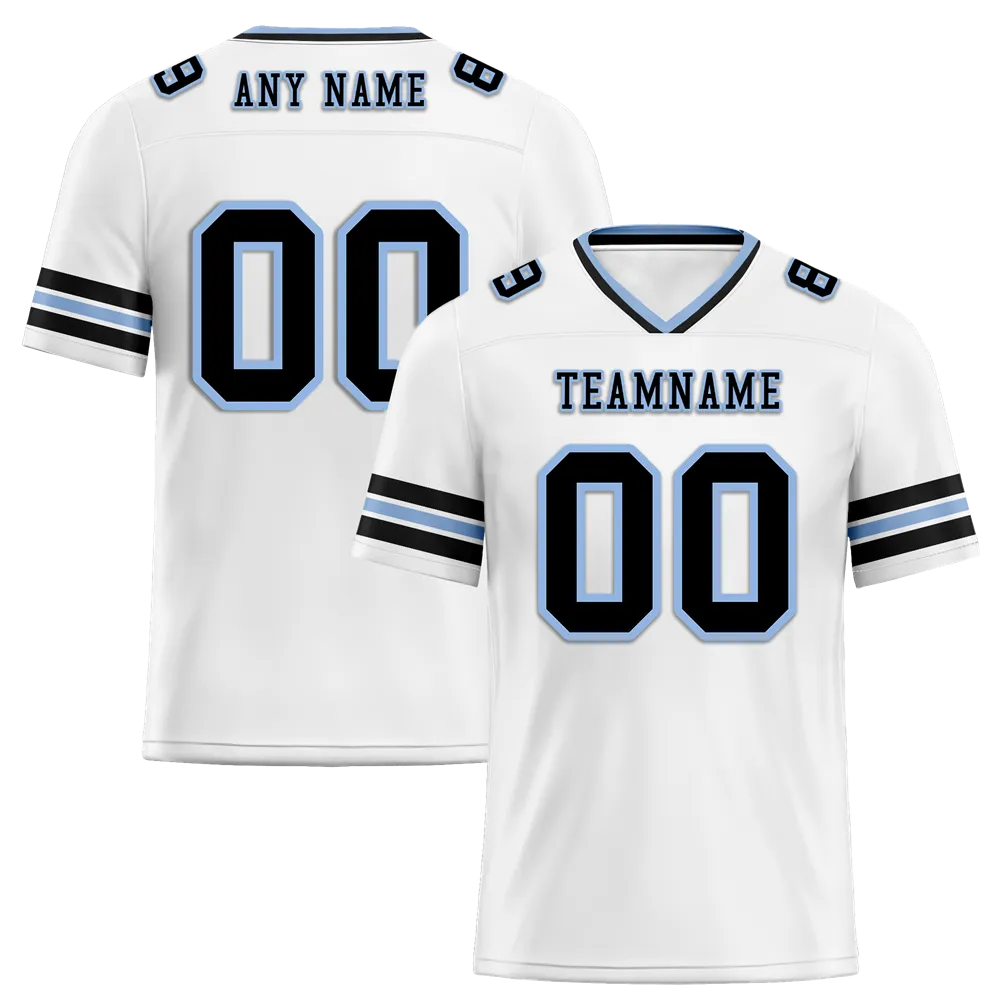 Custom White Sleeve Stripes Black Personalized Authentic Football Jersey FBJ02-bc0f0ff