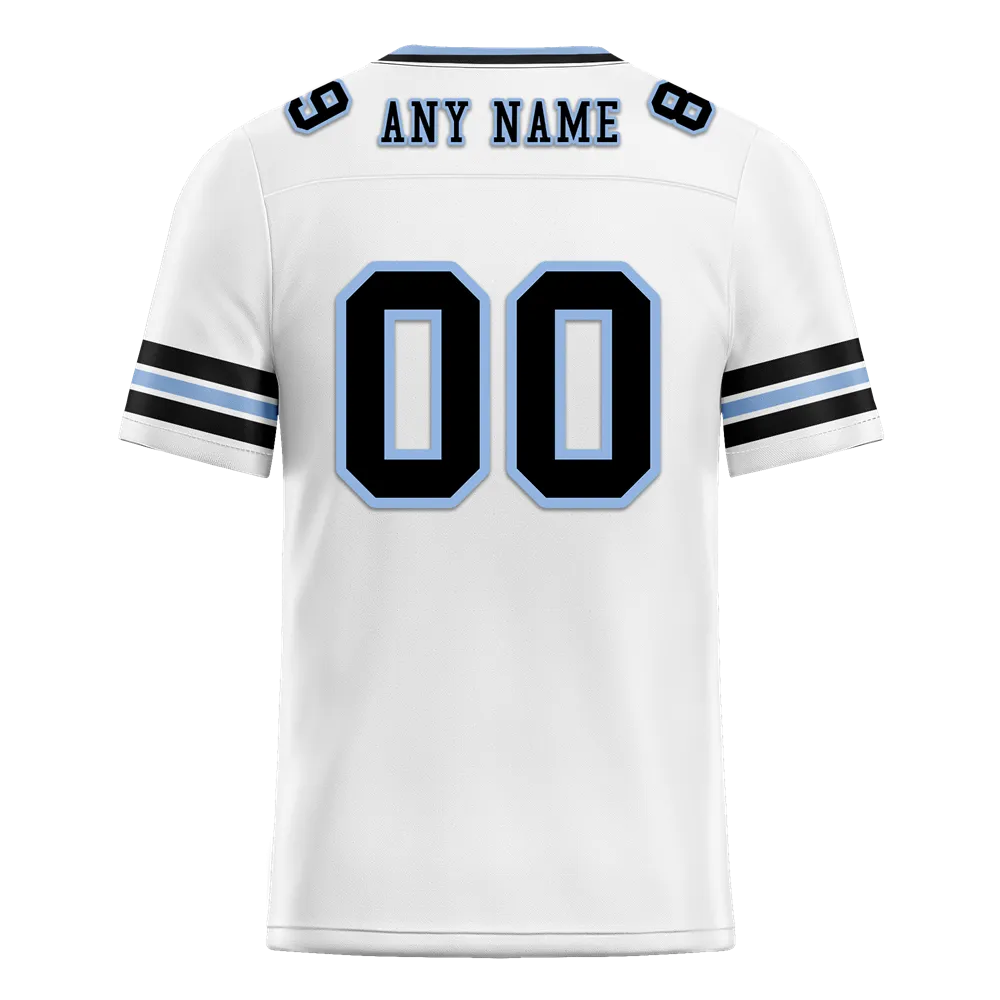 Custom White Sleeve Stripes Black Personalized Authentic Football Jersey FBJ02-bc0f0ff