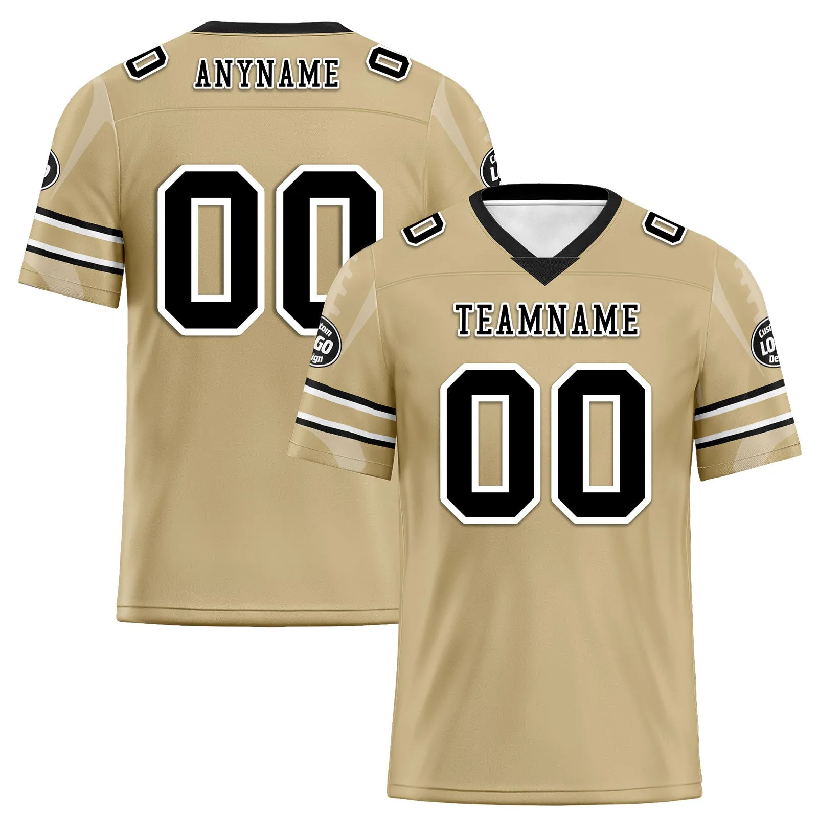 Custom Yellow New Orleans Personalized Authentic Football Jersey FBJ02-D025033-19