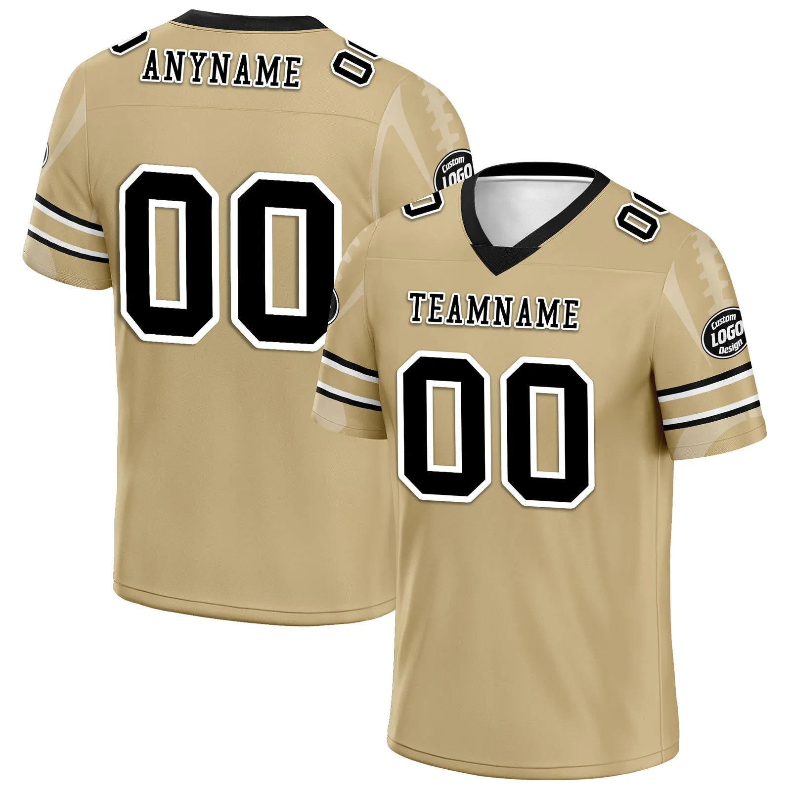 Custom Yellow New Orleans Personalized Authentic Football Jersey FBJ02-D025033-19