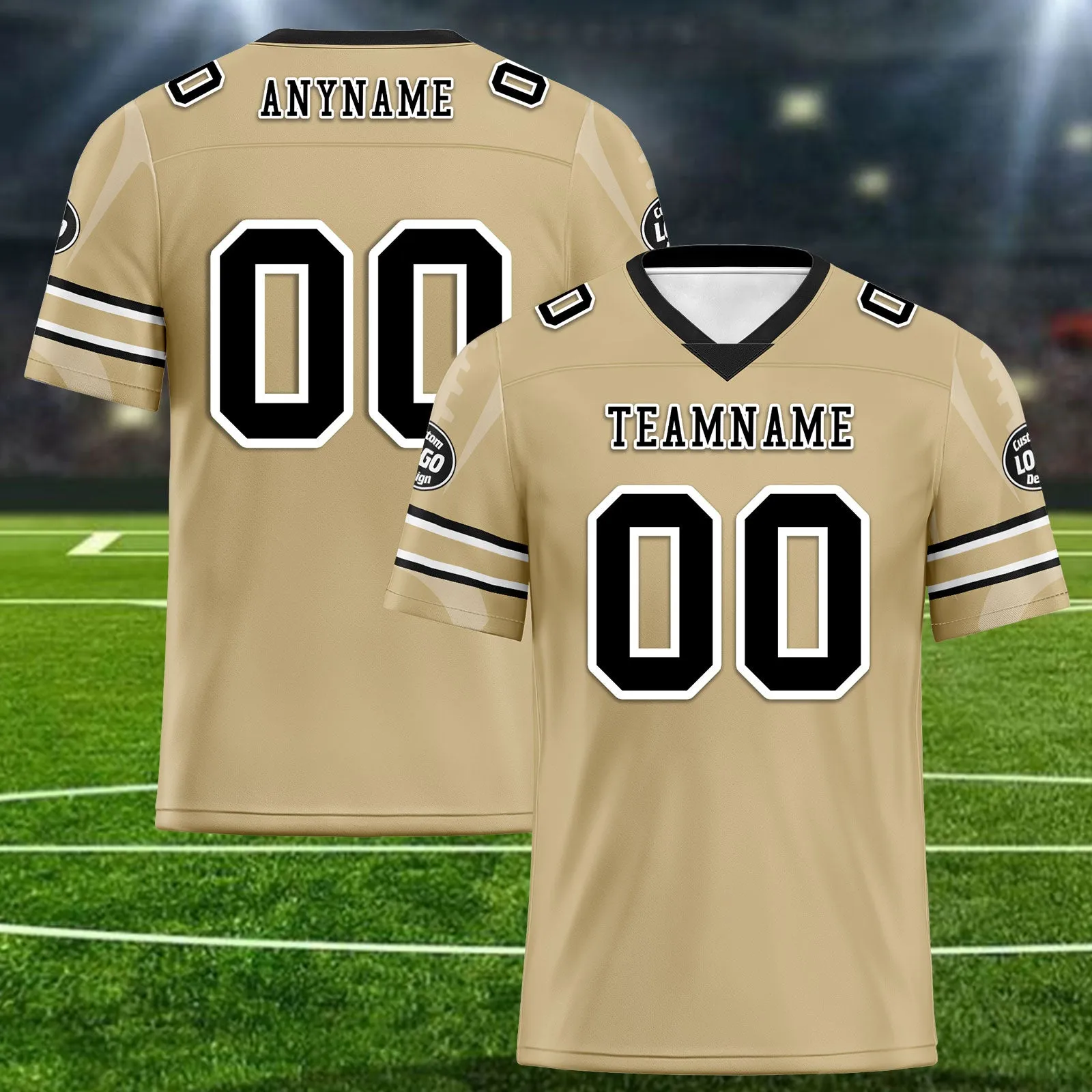 Custom Yellow New Orleans Personalized Authentic Football Jersey FBJ02-D025033-19