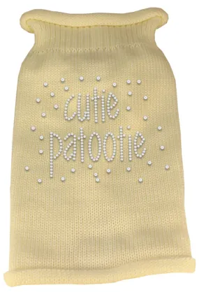 Cutie Patootie Rhinestone Knit Pet Sweater XS Cream