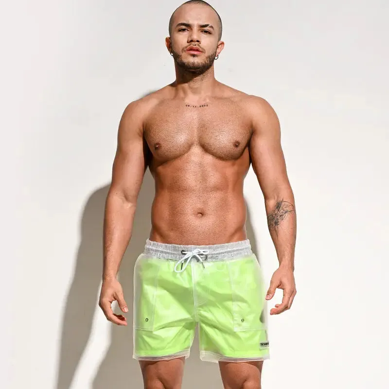 DESMIIT Mens Transparent Shorts