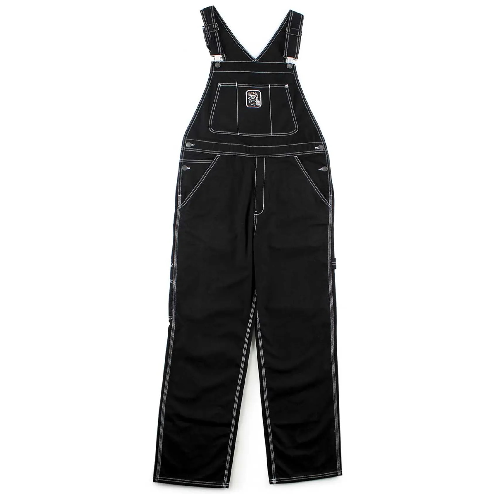 DICKIES FRANKY V TWILL BIB OVERALLS RINSED BLACK
