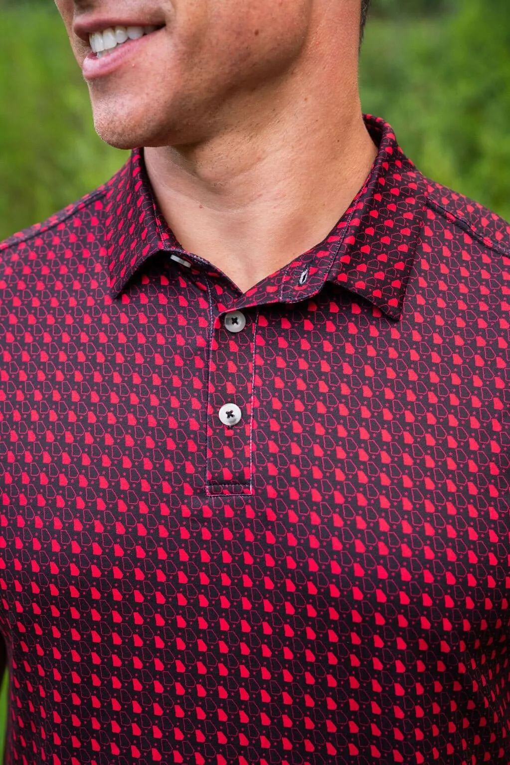 Georgia Performance Polo • Black   Red