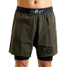 Ghost 7" Premium Lined Grappling Shorts - Fury Green by Nogi Industries