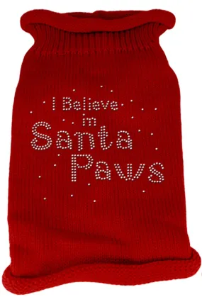 I Believe in Santa Paws Rhinestone Knit Pet Sweater XXL Red