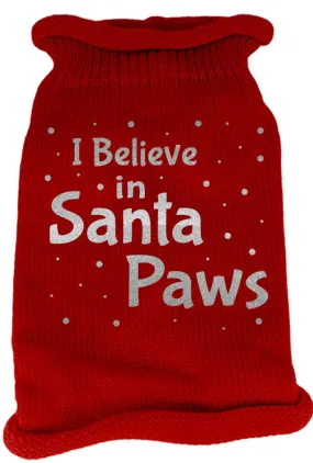 I Believe in Santa Paws Screen Print Knit Pet Sweater XXL Red