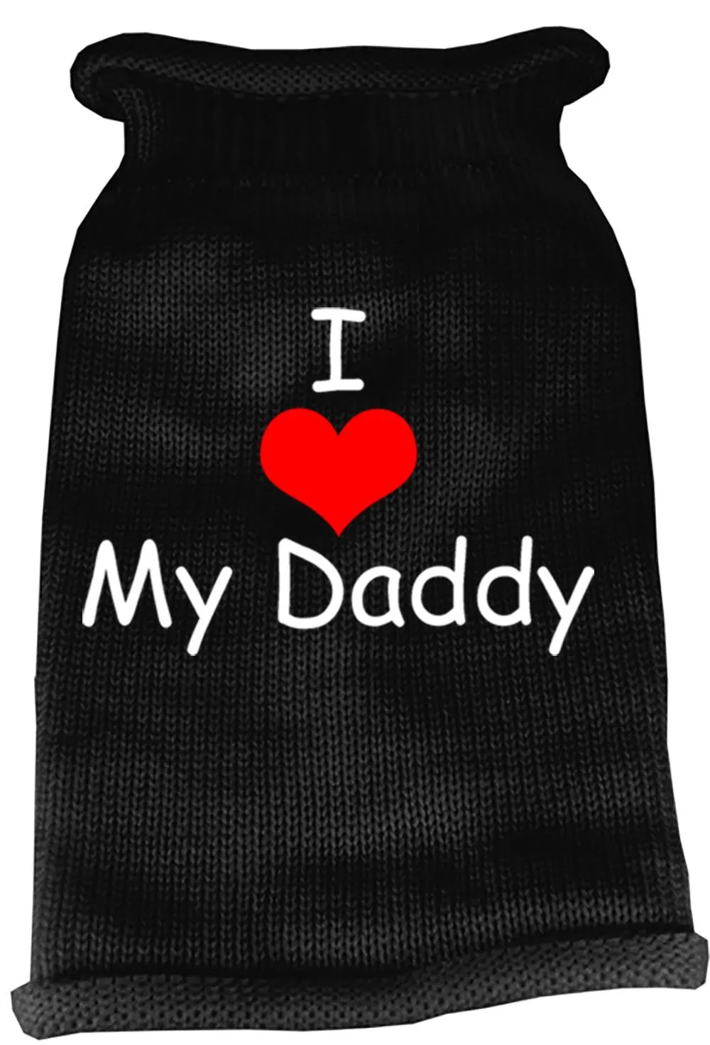 I Heart Daddy Screen Print Knit Pet Sweater XS Black