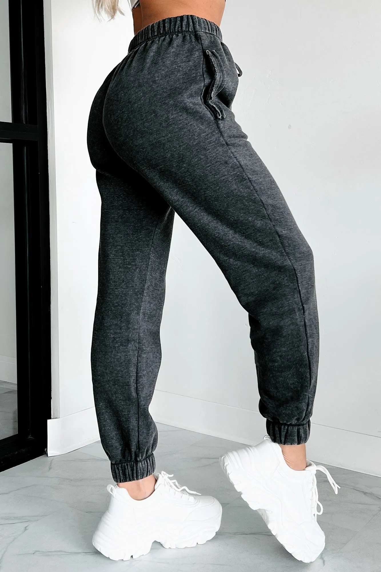 Kent Acid Wash Jogger Sweatpants (Ash Black)