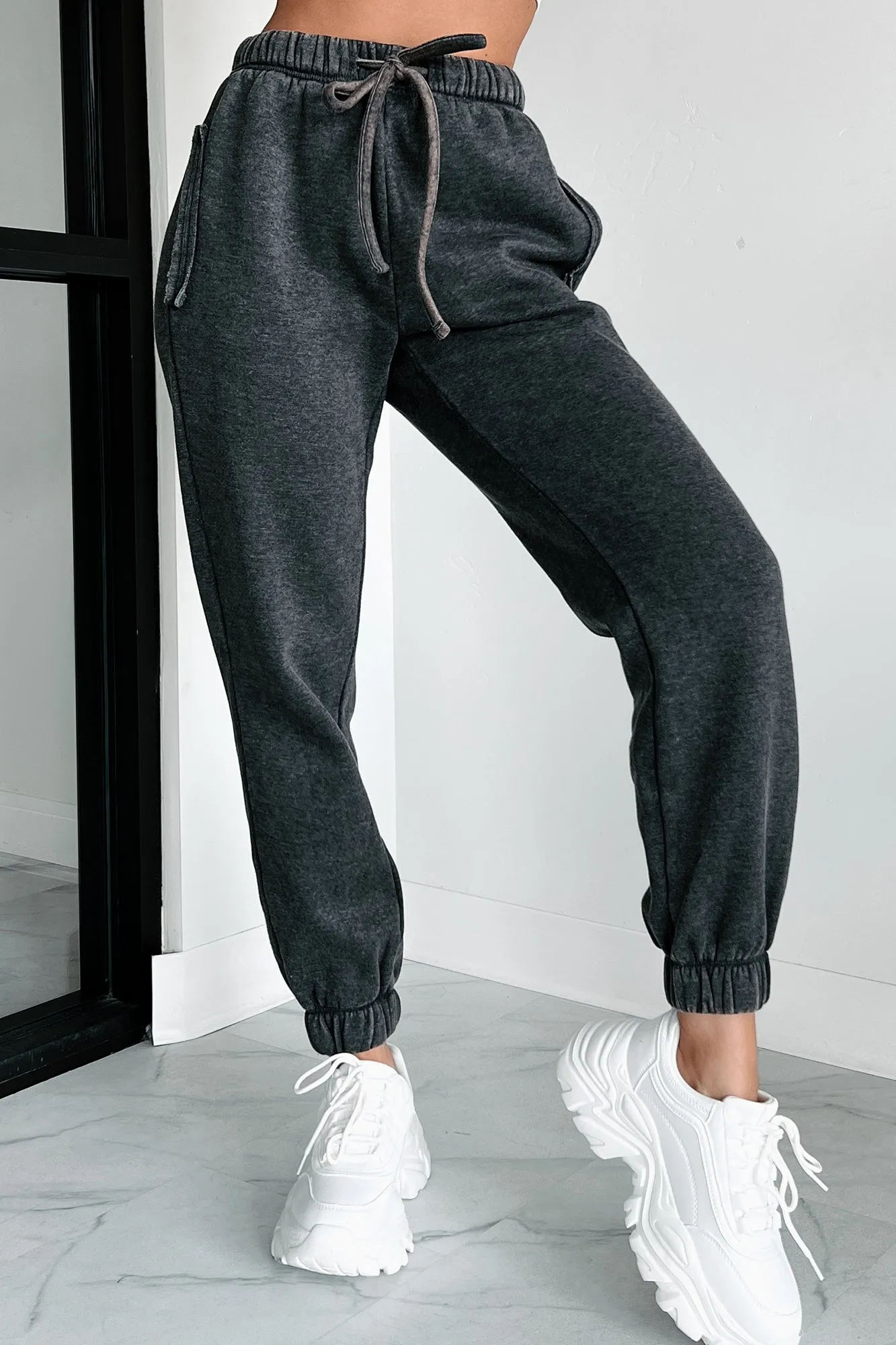 Kent Acid Wash Jogger Sweatpants (Ash Black)