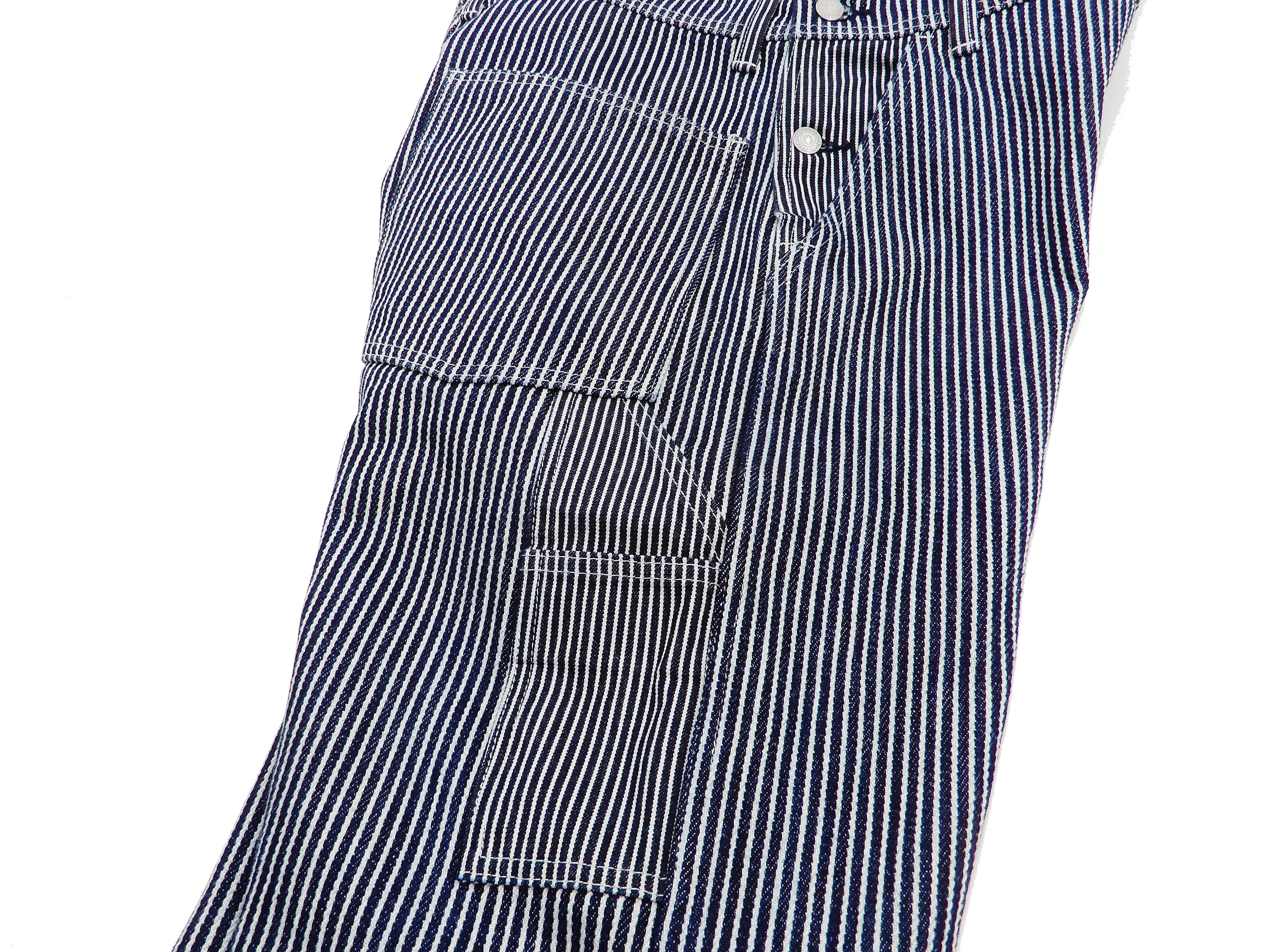 Kojima Genes Overalls Men's Casual 21 oz. Ultra Heavy Hickory Stripe Bib Overall RNB-1321 rnb1321