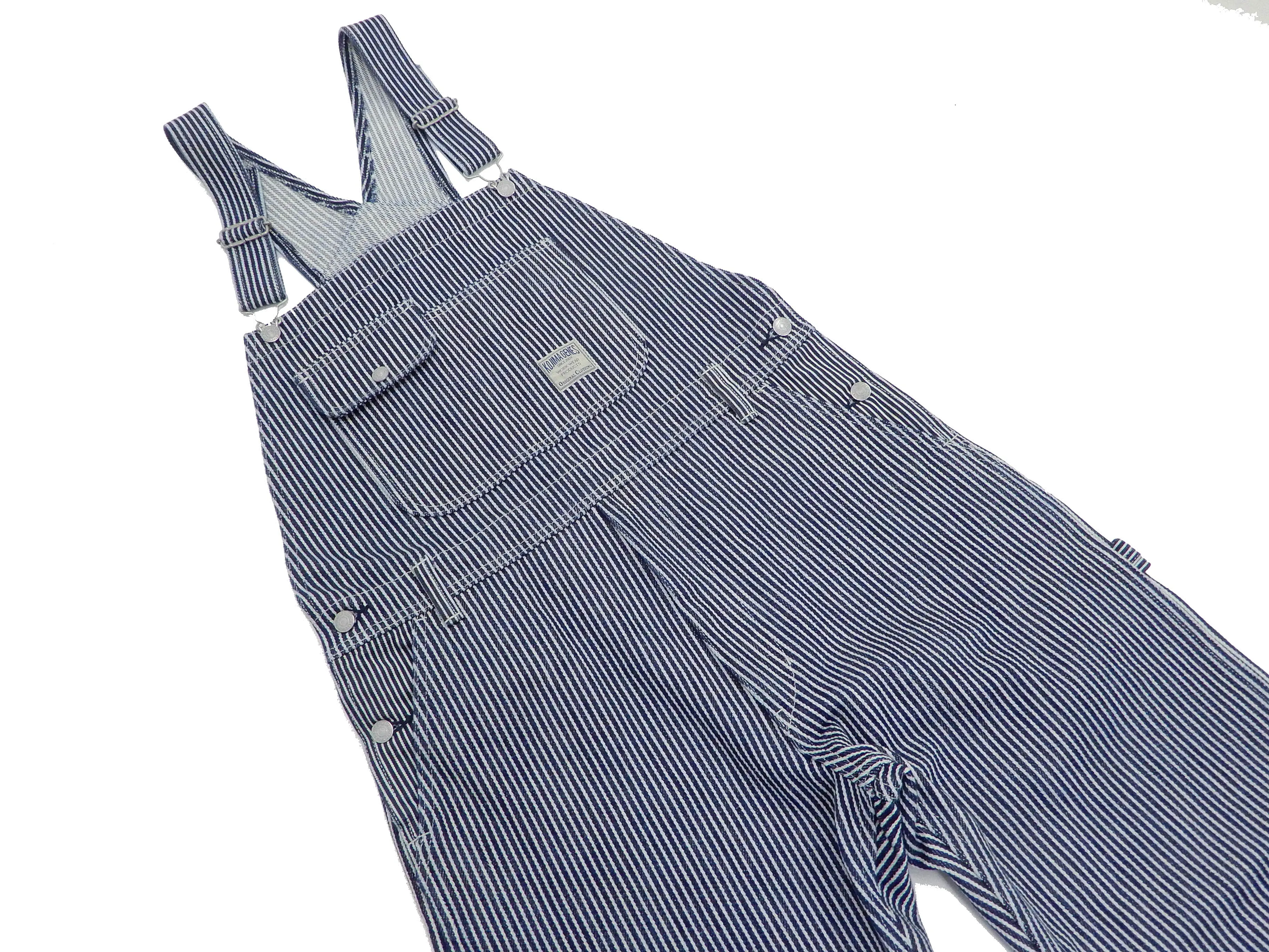 Kojima Genes Overalls Men's Casual 21 oz. Ultra Heavy Hickory Stripe Bib Overall RNB-1321 rnb1321