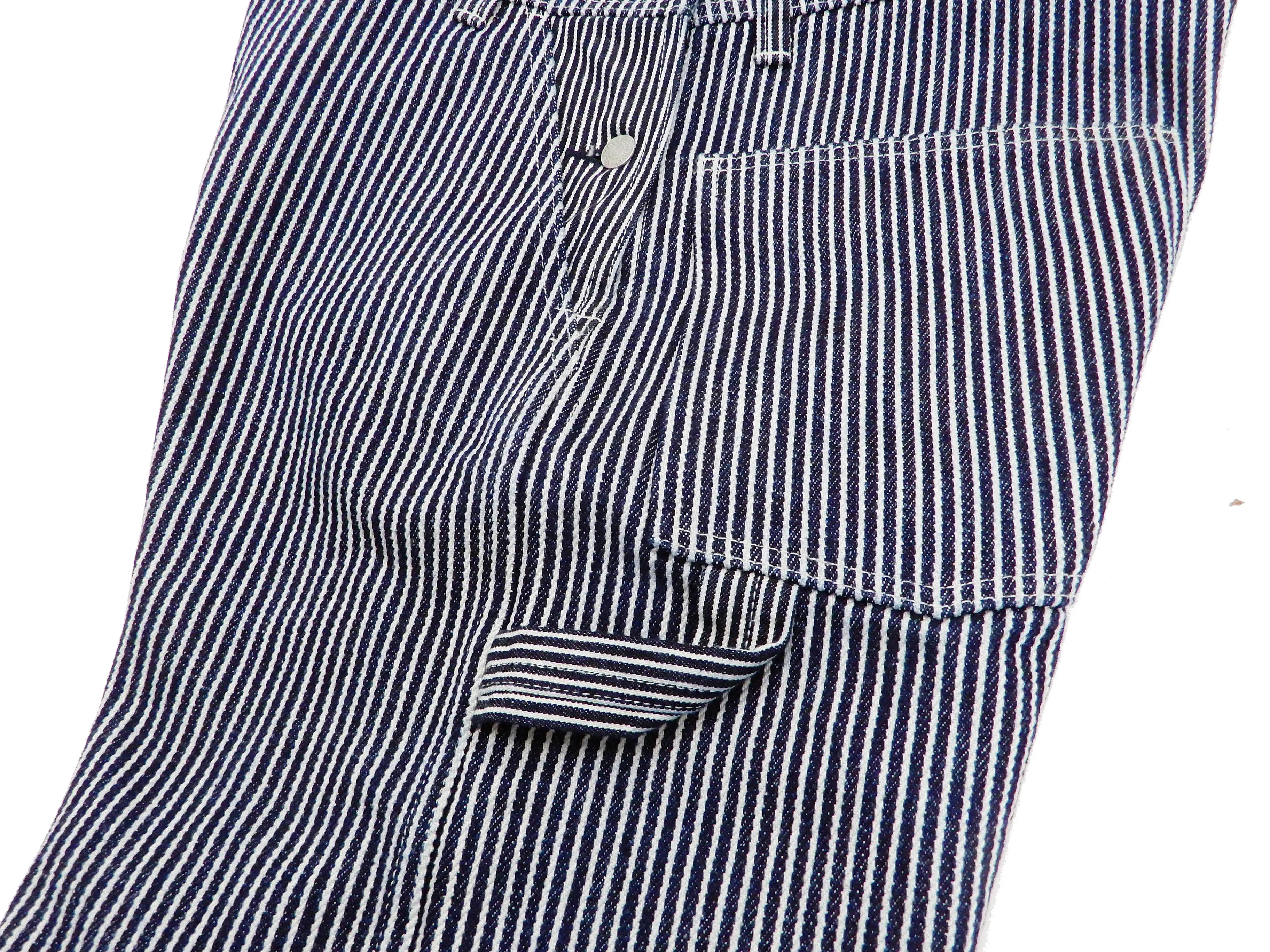 Kojima Genes Overalls Men's Casual 21 oz. Ultra Heavy Hickory Stripe Bib Overall RNB-1321 rnb1321