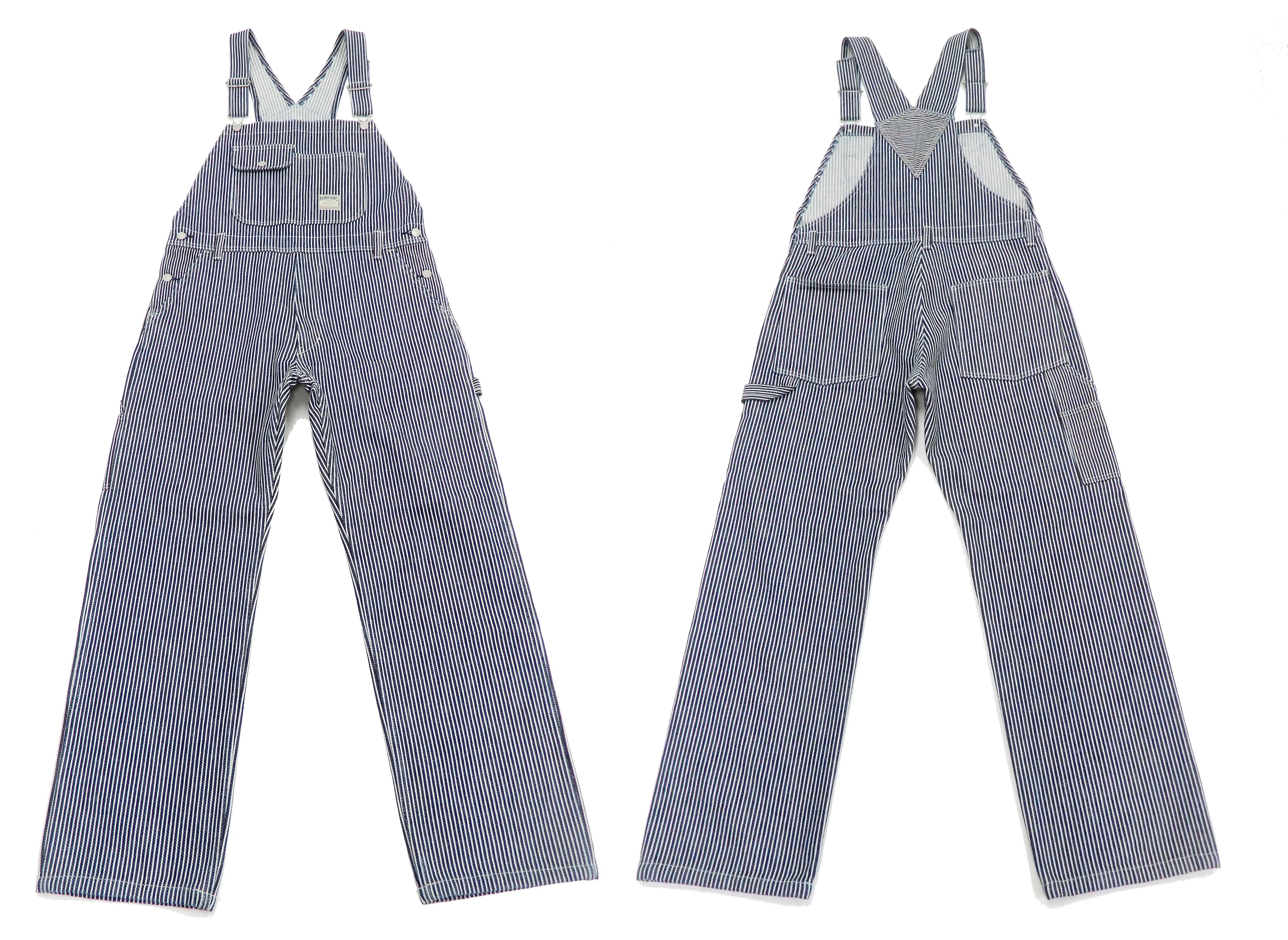 Kojima Genes Overalls Men's Casual 21 oz. Ultra Heavy Hickory Stripe Bib Overall RNB-1321 rnb1321