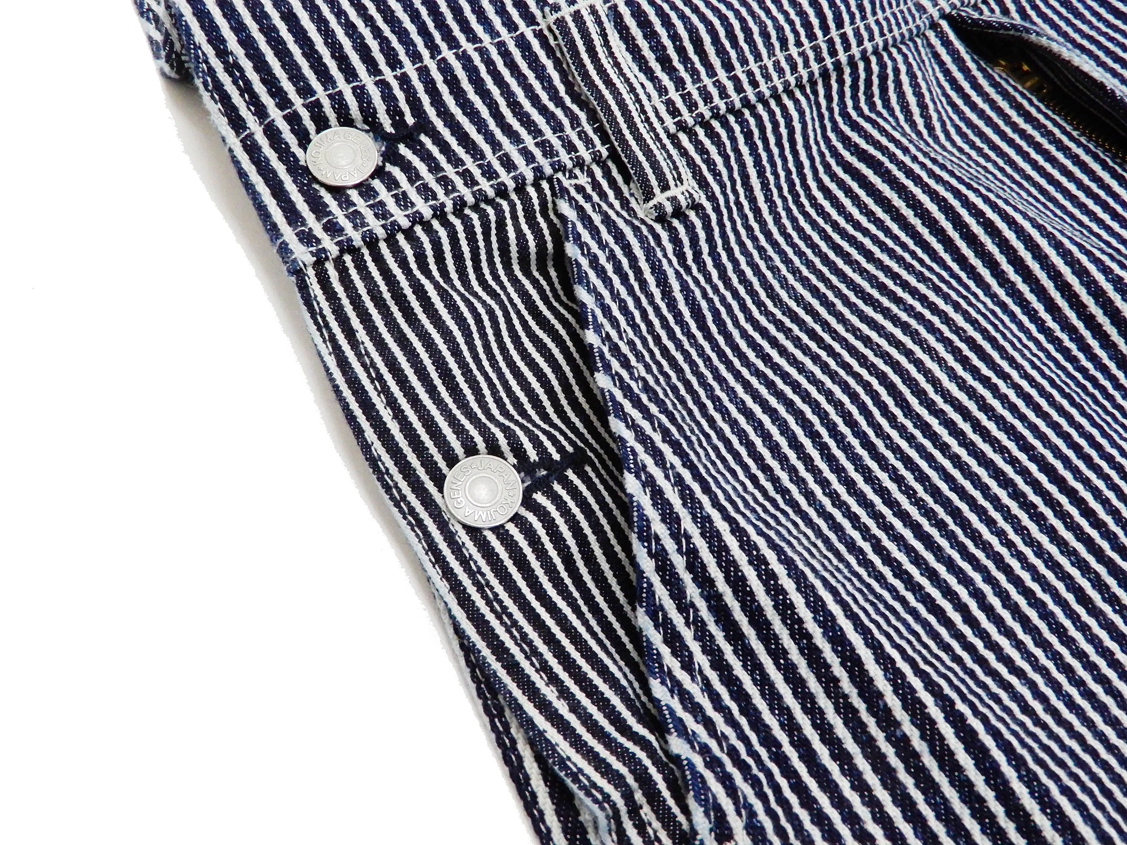 Kojima Genes Overalls Men's Casual 21 oz. Ultra Heavy Hickory Stripe Bib Overall RNB-1321 rnb1321