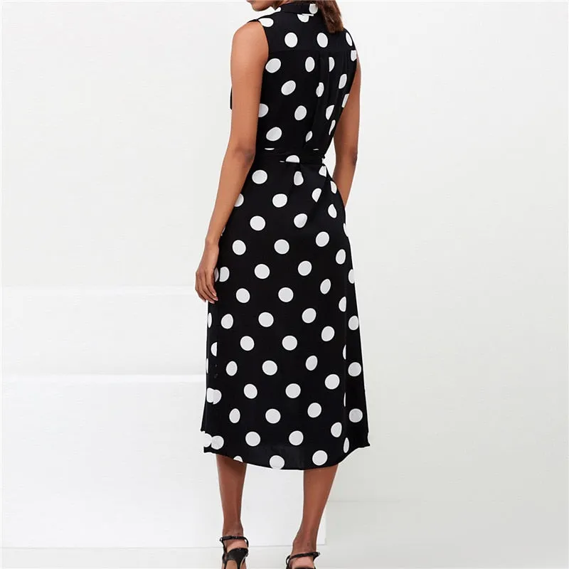 Long Dress Women Sexy Polka Dot Beach