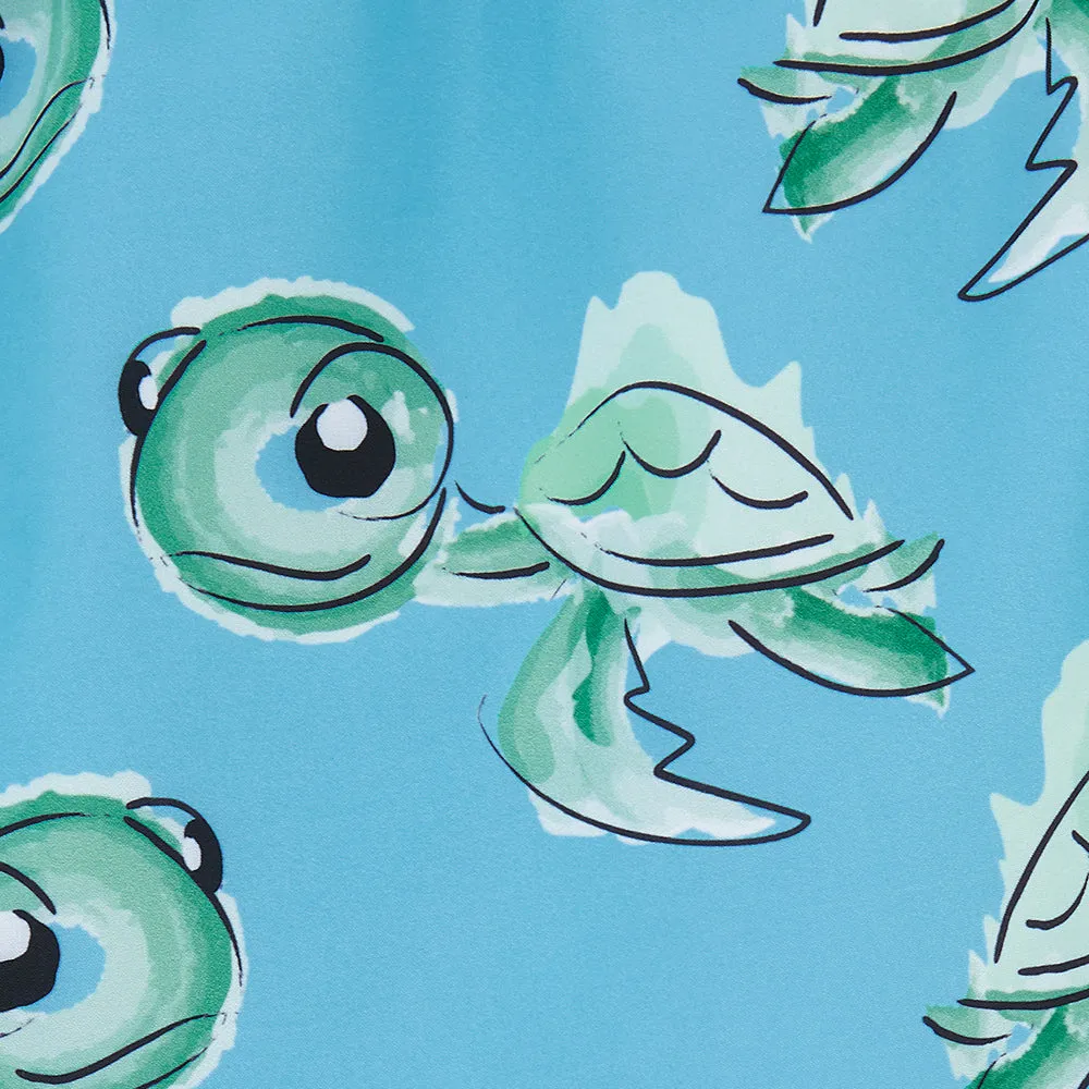 Matching Father & Son Turtles Swim Shorts with Waterproof Pocket