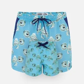 Matching Father & Son Turtles Swim Shorts with Waterproof Pocket