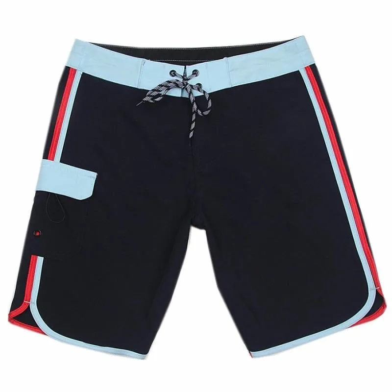 Men’s Black Boardshorts With Striped Trim