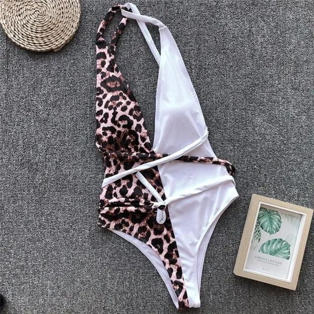 Monokinis bandage one-piece suits Leopard, snake & cheetah print