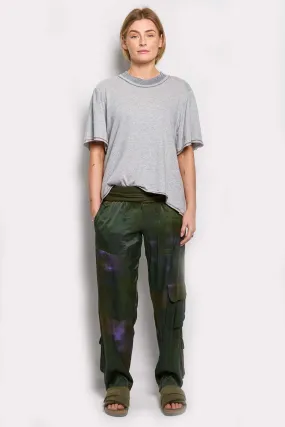 nap mist print silk pant with pockets