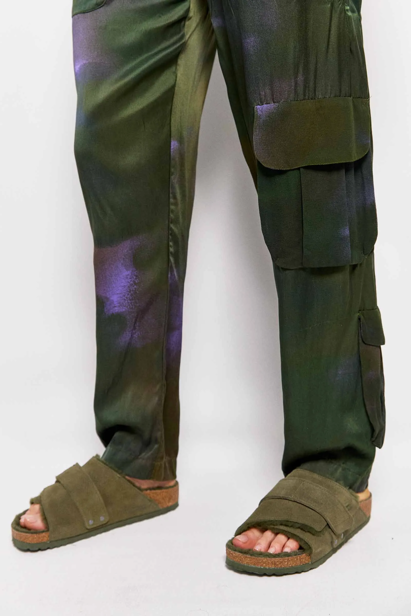 nap mist print silk pant with pockets