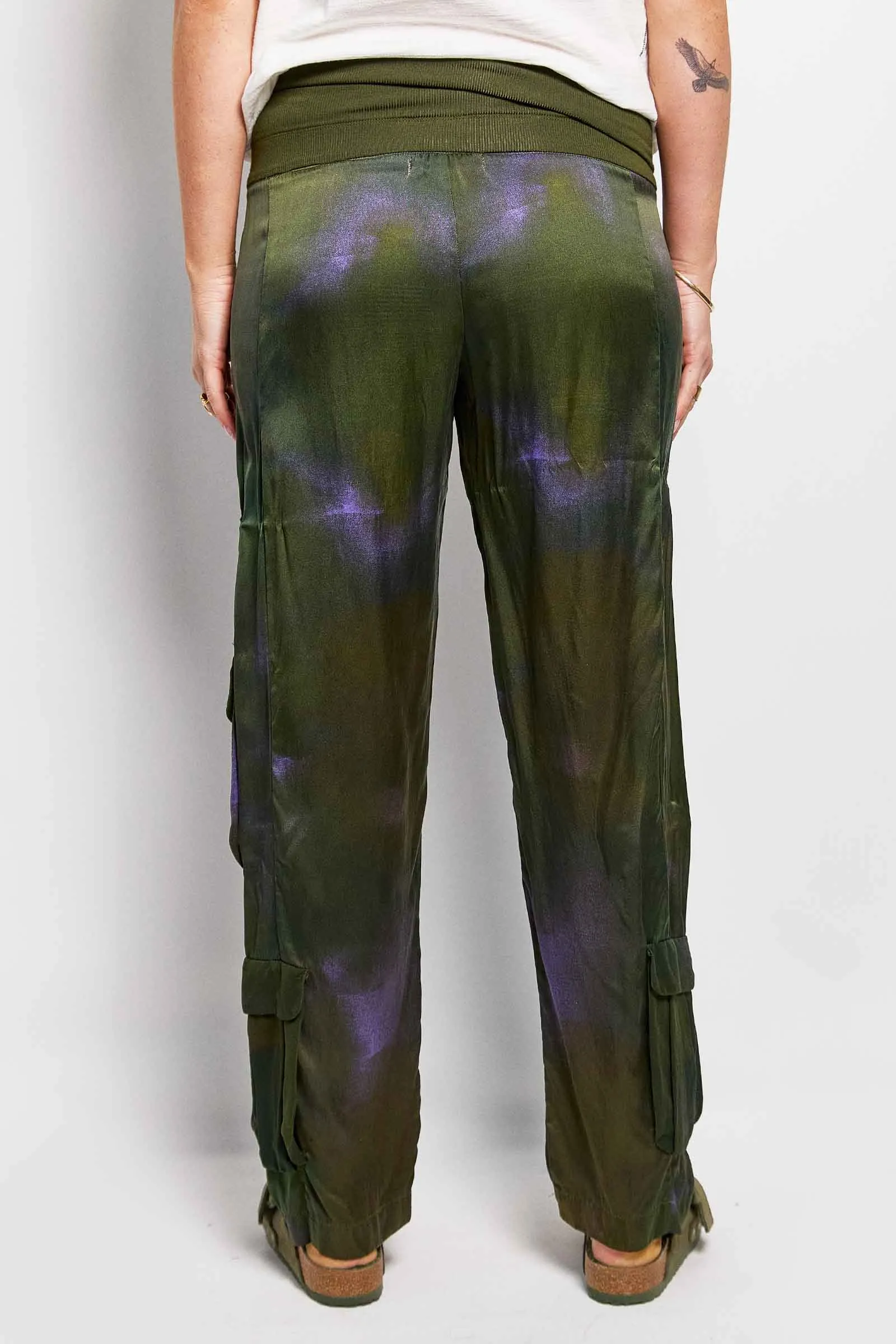 nap mist print silk pant with pockets